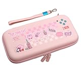 Switch oled 収納ケース スイッチ 有機EL 収納バッグ かわいい 通用ストレージ バッグ 大容量 保護カバー 10枚ゲームカード/アクセサリー収納 全面保護 耐衝撃 防水 防塵 親指キャップ4付き