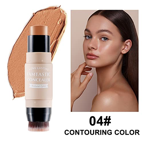 Erinde Contour Highlighter Stick With Brush -Bronzer Pen, Waterproof, Longwear Makeup(#03#04) #TOP2