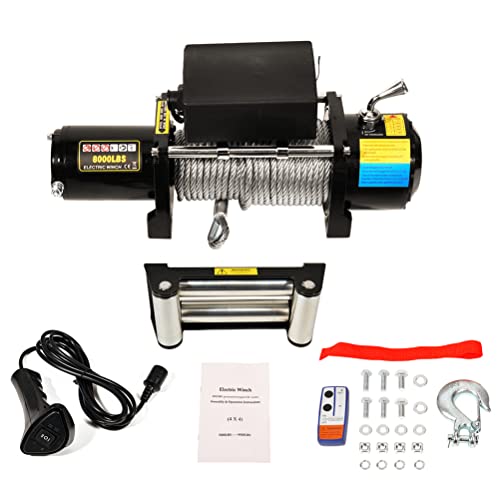 SCITOO Winch Eléctrico 12V 24V 8000 lbs con Control Remoto