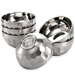 Okllen 6er-Pack Edelstahl Eisschalen Set