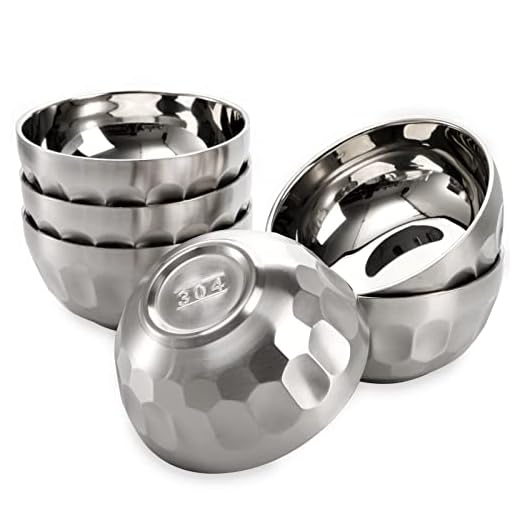 Okllen 6 Pack Stainless Steel Bowl Set, 15 Oz Non-slip Snack Bowls Double-walled Insulated Soup Bowl, Dinner Serving Bowls Dessert Bowls for Ice Cream, Cereal, Rice