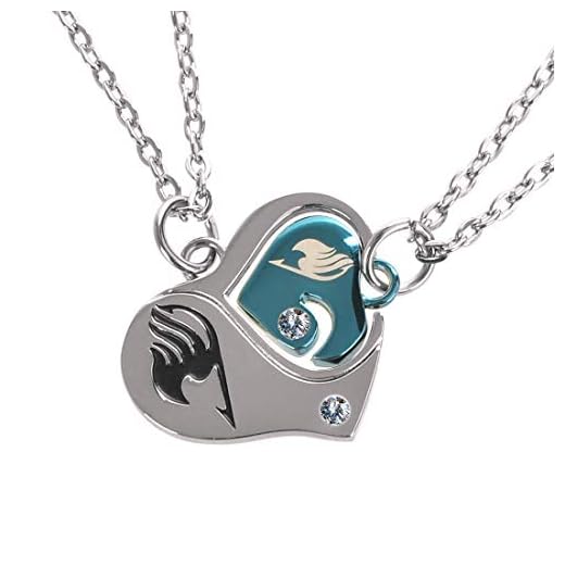 CoolChange Collar Doble de Fairy Tail en Forma de corazón con Brillantes