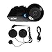 GDM Motorcycle Helmet with Bluetooth Headset - Large (Matte Black, with Clear & Iridium Shields)