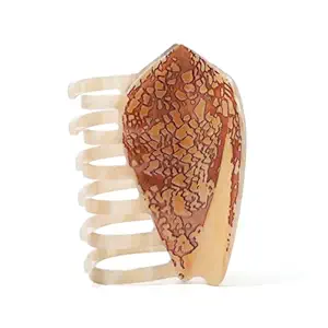 Chunky Scallop Hair Claw Clip - Large Brown Shell Design with Unique Textured & 3D Pattern - Strong Hold Hair Claw for Thick Hair - Premium Acetate Hair Accessory