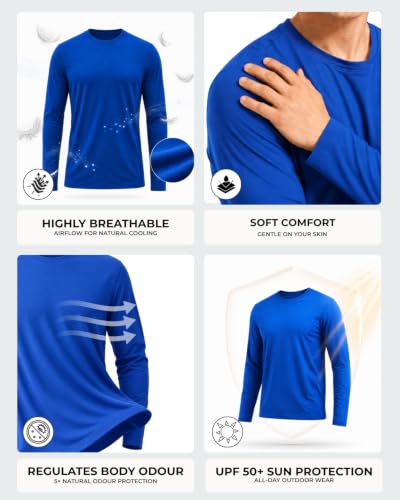 Image of Wellbi Full Sleeve T-Shirts for Men | Black | Breathable Eco-Friendly Bamboo Blend for All-Day Comfort | Ideal for Travel, Gym, or Casual Wear | Machine Washable