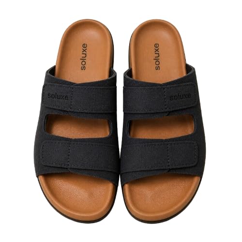 Royal Men’s Sliders | Adjustable Hook & Loop Strap | Lightweight Footwear | Home & Outdoor Mens Footwear | Casual Wear | Everyday Use - Dark Blue-image-25