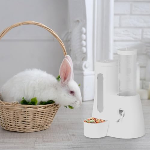 Hamster-Tränke Mit Halterung – Anti-Tropf-Wasserer Für Meerschweinchen – 2-in-1 Auto-Tränke Mit Futterbehälter – 300 Ml Futter + 125 Ml Wasser Für Hamster, Hase