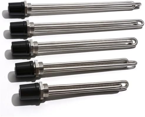 220V Electric Immersion Heating Heater Element DN25/32mm 304 Stainless Steel Thread Water Pipe with Locknut 1Pcs(with locknut,220V_5.5KW L340MM) - 1