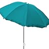FineHome Ø 2 m strandscherm, parasol, parasol, tuinparasol, knikbaar, polyester petrol met uv-bescherming