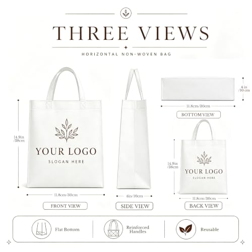 Wubaijin Custom Tote Bags 50-1000 Pack
