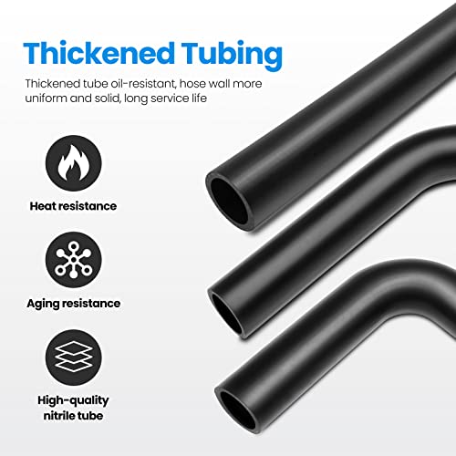 Image of 45 Degree Gas Hose with 4 Clamps, 5 /8 inch ID Reinforced Gas Tank Hose