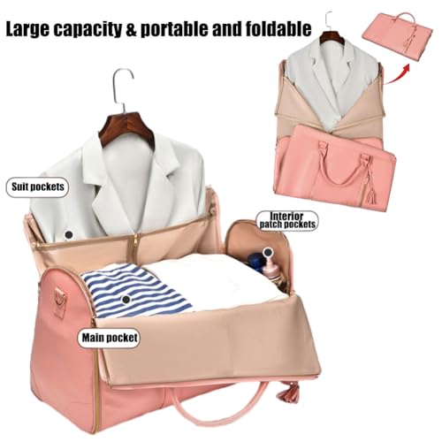 Styleushaven Foldable Travel Bag 2.0, 60L Foldable Duffle Bag for Travel with Wheels, Waterproof 2 in 1 Convertible PU Leather Travel Bag & Removable Wheels (Black, No wheels)2