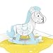 MOKIO® Biglietto Pop-Up per bebè – Cavallo a dondolo blu – Biglietto regalo 3D per nascita/compleanno di un bambino, Biglietto pieghevole con busta