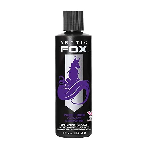 ARCTIC FOX Vegan and Cruelty-Free Semi-Permanent Hair Color Dye (8 Fl Oz, PURPLE RAIN)