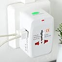 Aravli All in One USB Universal International Travel Adapter, White gallery image
