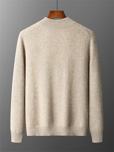 Men's Cardigan Zippers Mock Neck Long Sleeve Sweater Wool Knit Sweaters Thick Soft Stand Collar Cardigan4