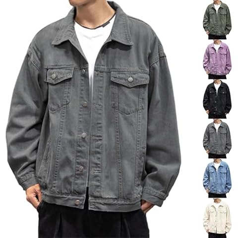 BIKETAFUWY Men's Casual Denim Jacket Cover