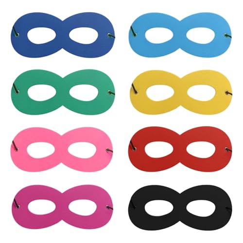 SAIIURV 8 Pièces Masques de Cambrioleur en Feutre pour Adultes Enfants, Yeux de Mascarade Halloween Masque Carnaval, Masque Visage Deguisement Accessoire pour Fête Costume Bal Masqué (Multicolore)