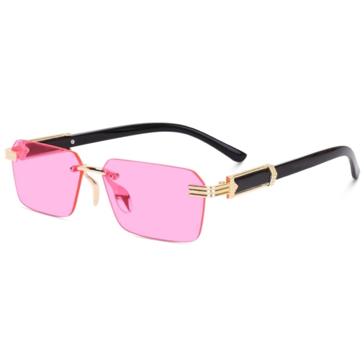 Desire Rimless Rectangle Sunglasses Men Women Retro Frameless Square Shade Y2k Sun Glasses-image-10