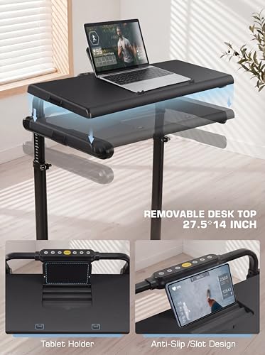 Image of ANCHEER Treadmill with 12% /15% Incline, Folding Walking Pad with Handle Bar, 320-450lb Capacity Under Desk Foldable 3.5HP Treadmills for Home /Office /Gym,Installation-Free