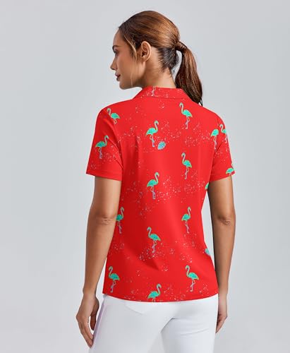 Image of PINSPARK Womens Golf Shirt Short Sleeve Polos UPF 50+ Collared Tennis Tops