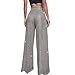 Kenvina Sequin Glitter Pants Women High Waist Pant Sparkly Wide Leg Trousers Elastic Loose Side Zipper Shiny Palazzo Pants Gray