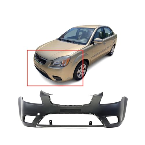 Image of Compatible with Kia Rio 2010-2011 Front Bumper Cover | Sedan /Hatchback, Ready to Paint, OEM 865111G600, KI1000151