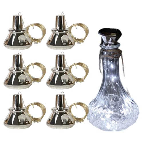Lampe solaire bouteille de vin lot de 6 pour décoration de Noël et table de fête