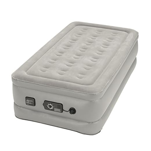 Insta-Bed Raised Twin Airbed with NeverFlat Pump Grey