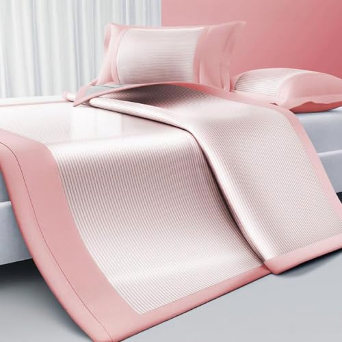 Juego de cubrecolchón refrescante, 1 colchón refrescante transpirable y 2 fundas de almohada de bambú lavables, ratán suave para personas que duermen con calor, solución ideal para ropa de cama de