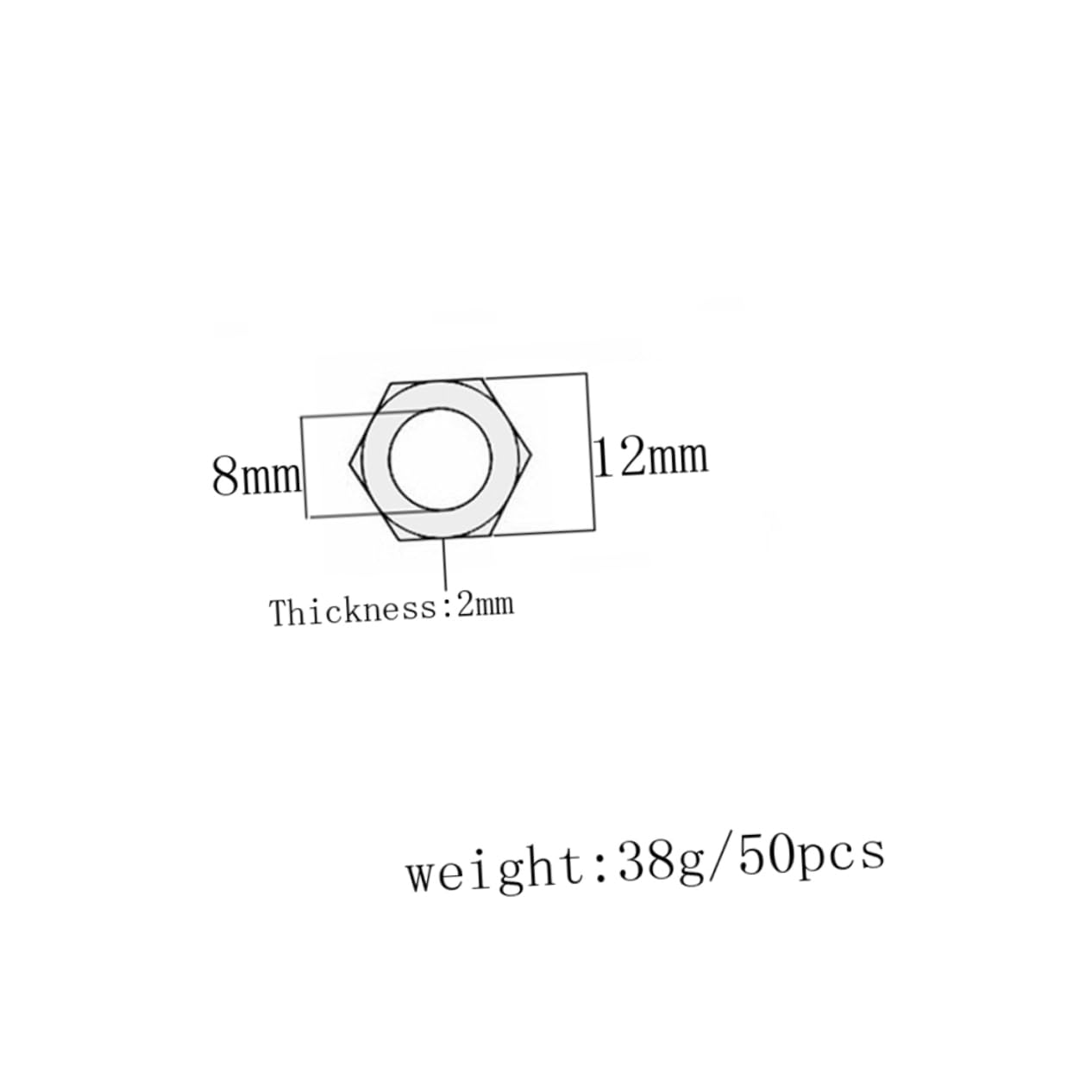 BESTonZON Zinc Nuts Replacement 50 Pcs M8 Guitar Bass Socket Jack Plug Fine Nut Black 8mm Diameter Nuts for Guitar and Bass