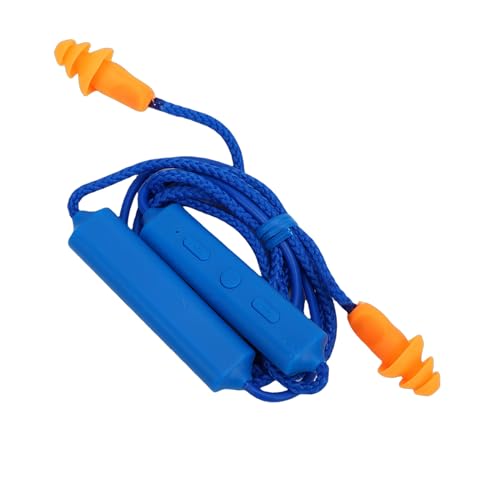 Bewinner Écouteurs Bluetooth avec Bouchons d'oreille, écouteurs de Cou, étanches IPX5, Autonomie de 20 Heures, Appairage Rapide, pour la Construction, L'atelier, L'aménagement Paysager (Blue)