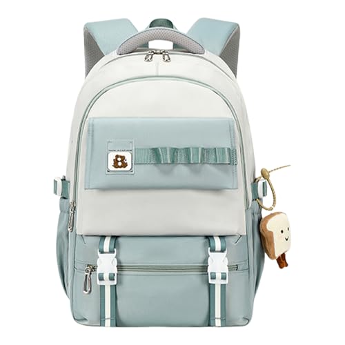 Sac à dos d'école grand volume bleu en nylon résistant pour étudiante