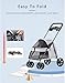 Small Dog Stroller with Cup Holder and Rain Cover, Pet Pram for Cats/Dogs, Lightweight Folding Oxford Fabric Stroller (Blue)(Grey)