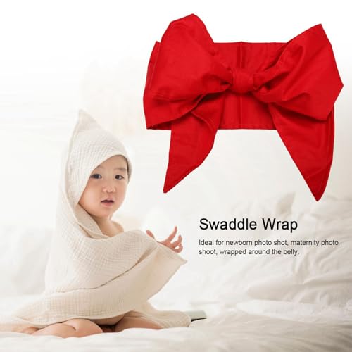 Image of Newborn Swaddle Blanket, Soft Stretchy Wrap for Easy Swaddling Infant Swaddle Sash Red for New Mothers Baby Photography Sessions