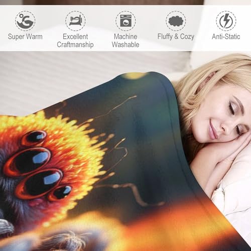 Couverture douce araignée en flannel haut de gamme pour lit double - 4