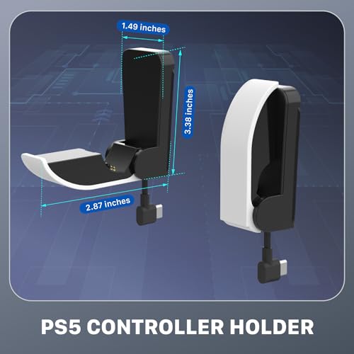 Fosmon Carregador e suporte para controle fino 2 em 1 PS5, estação de carregamento rápido dobrável p