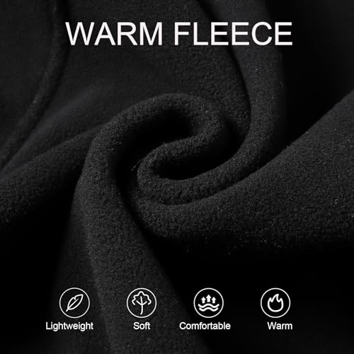Image of Men's Fleece Vest Full-Zip Outerwear Lightweight Sleeveless Jacket With Zipper Pockets,07 Black,X-Large