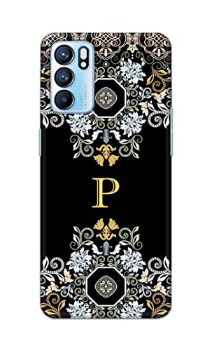 Image of Printed Hard Back Cover Case for Oppo Reno6 5G | Oppo Reno 6 5G Back Cover (Alphabet P) -1803