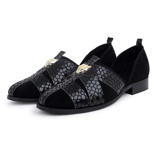 Image of LOZANO Genuine Leather Black Foil Peshawari Sandals for Men