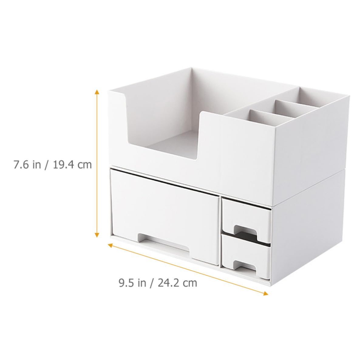 Organizzatore Porta Trucchi in Plastica Bianco Doppio Strato, Contenitore Cosmetici da Banco Facile da Pulire e Organizzare per Cassetti e Tavoli
