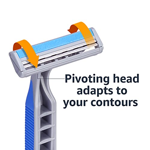 Amazon Basics Twin Blade Pivoting Disposable Razors with Rubber Grip, 32 Count, 1-Pack (Previously Solimo) - Image 5