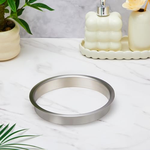 Image of Honeydak 1 Piece 8 inch (Nominal) Diameter x 1 inch Height 304 Polished Stainless Steel 8 inch x 1 inch Trash Grommets for Countertop Inserted Trash Kitchen Cabinet Counter Bin, Ease to Install