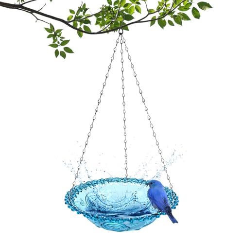Vogelfutterspender zum Aufhängen, Vogeltränke Hängend, Vogelfutterhaus, Vogeltränken für Den Garten, Vogelfutterhaus für Vögel, Geeignet zum Aufhängen in Ihrem Garten, 23.5 x 40cm