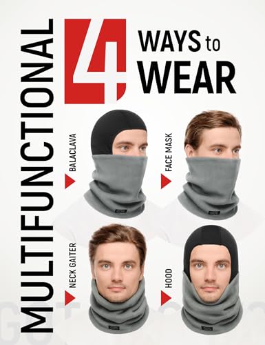 GOT Sports Máscara de esqui masculina - Balaclava com aquecedor de pescoço de lã para clima frio - M