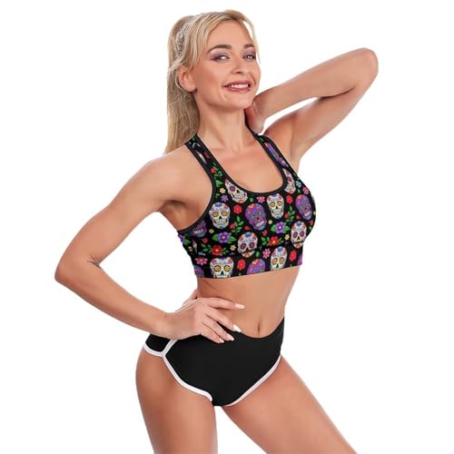 Image of Womens Comfortable Sports Bra Workout Tank Tops Racerback Fitness Gym Bra for Yoga Running
