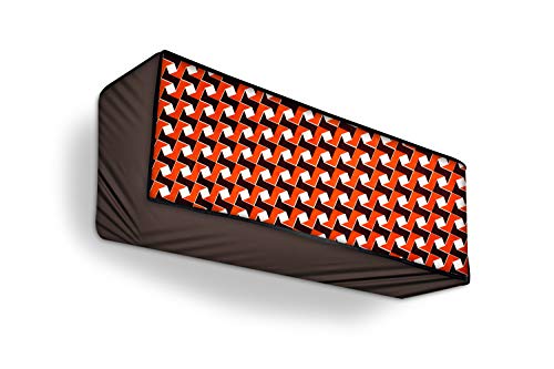 Image of Stylista Split ac Cover for Indoor and Outdoor Unit of 1.5 ton ac Waterproof and dustproof Brown and red Linear Pattern