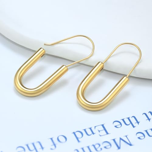 Surgical Steel Huggie Hoop Earrings 14K Gold Plated Hypoallergenic Drop Dangle Earrings for Women Waterproof and Non Tarnish4