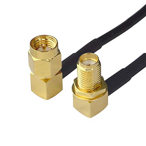 YILIANDUO SMA WiFi Antenna Cable SMA Male to SMA Female 90 Degree Aerial Extension Cabel RG174 2M for 3G 4G LTE Antenna Extension WLAN DAB Radio Baofeng