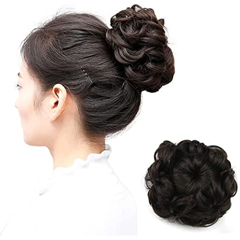 Synthetic Messy Hair Bun Extensions Curly Hair Scrunchies Hairpieces Donut Updo Hair Pieces Chignon Hair Piece Ponytail Hair Extensions for Women (2/33) Cover